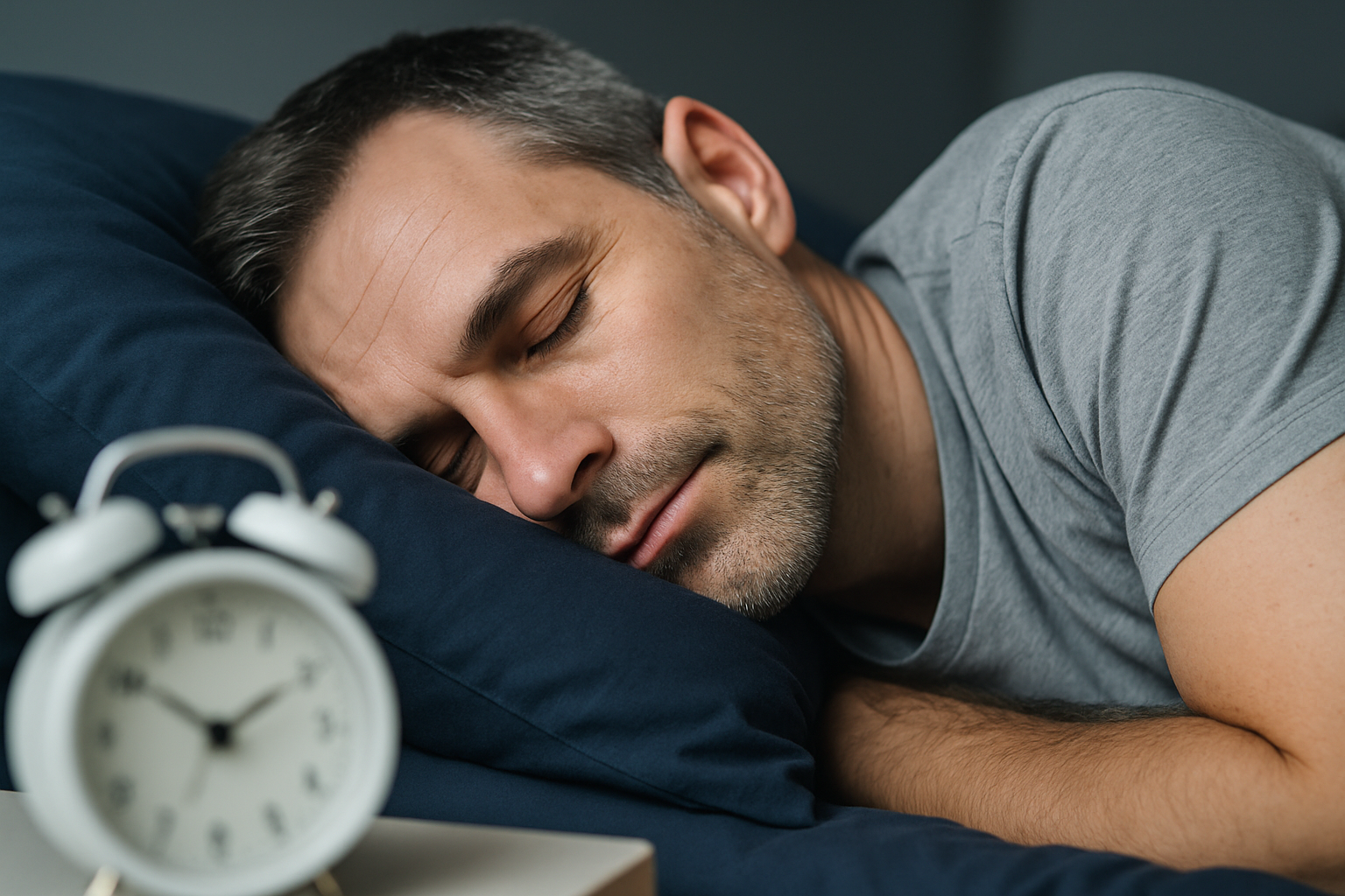 Person in tiefem, erholsamem Schlaf für optimale HGH-Produktion